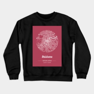 City map in red: Brisbane, Queensland, Australia with retro vintage flair Crewneck Sweatshirt